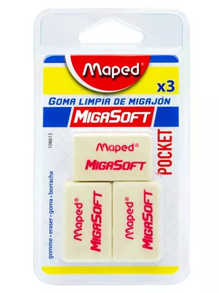 Goma migasoft Maped blíster con 3 piezas 1
