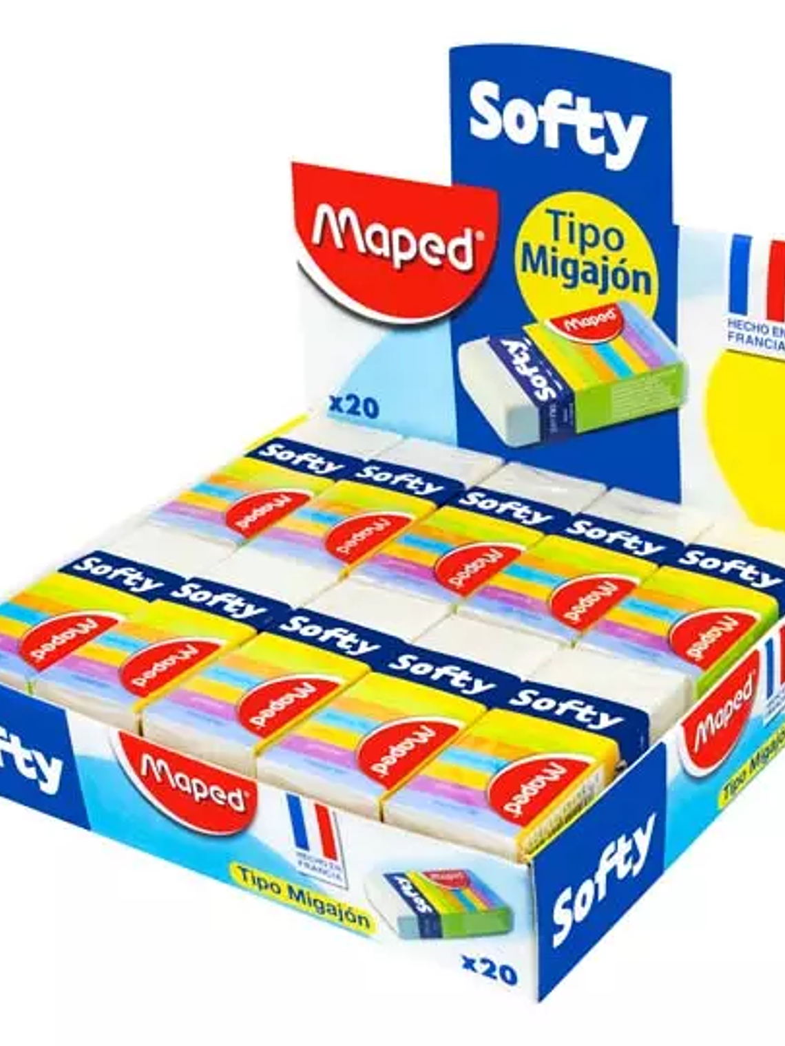Goma softy Maped caja con 20 piezas  tip 1