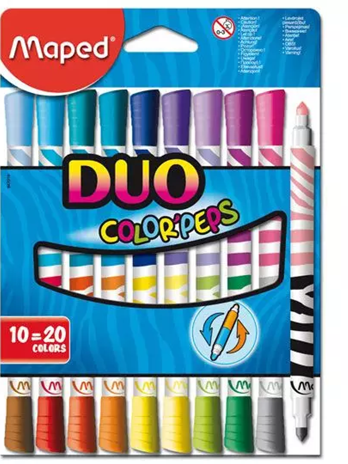 Plumones de colores duo Maped con 10 pie 1