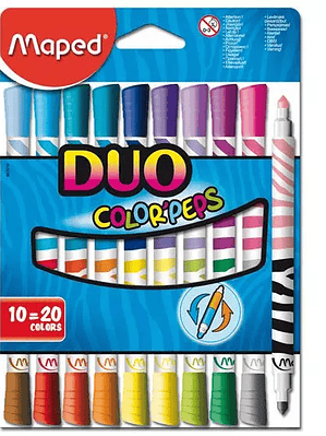 Plumones de colores duo Maped con 10 pie
