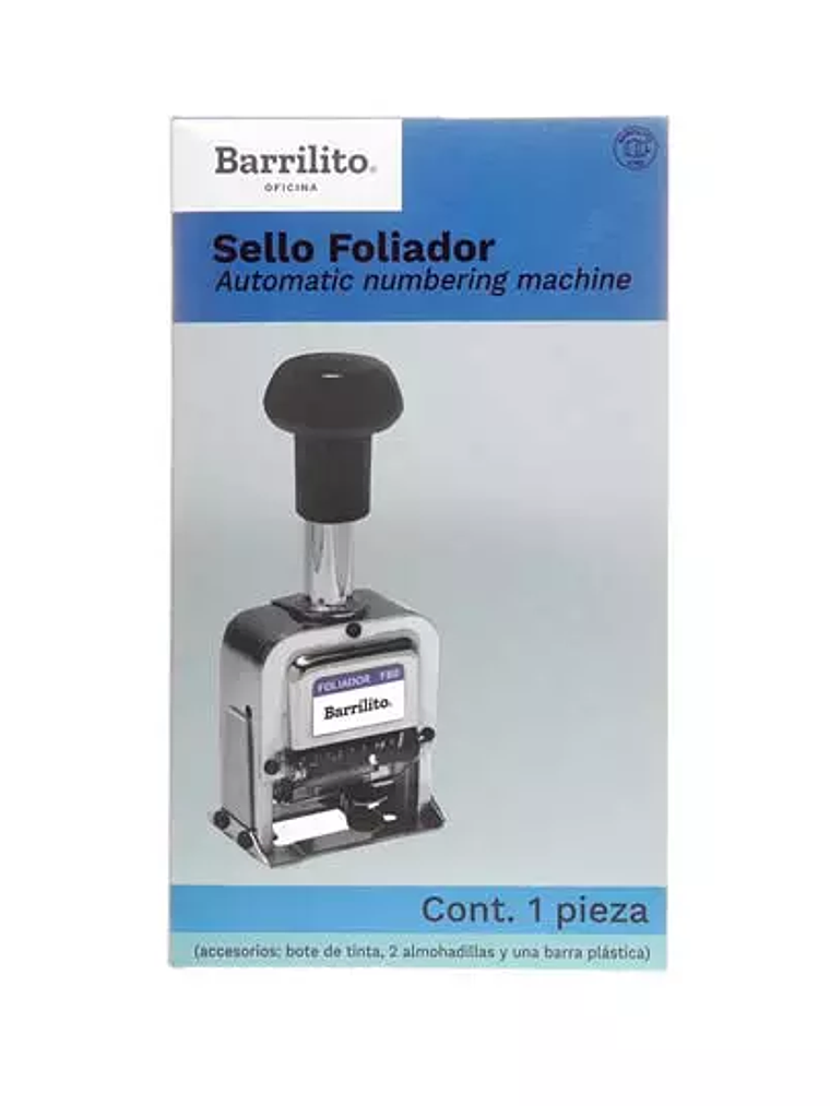 Sello foliador 8 dígitos Barrilito cuerp 1