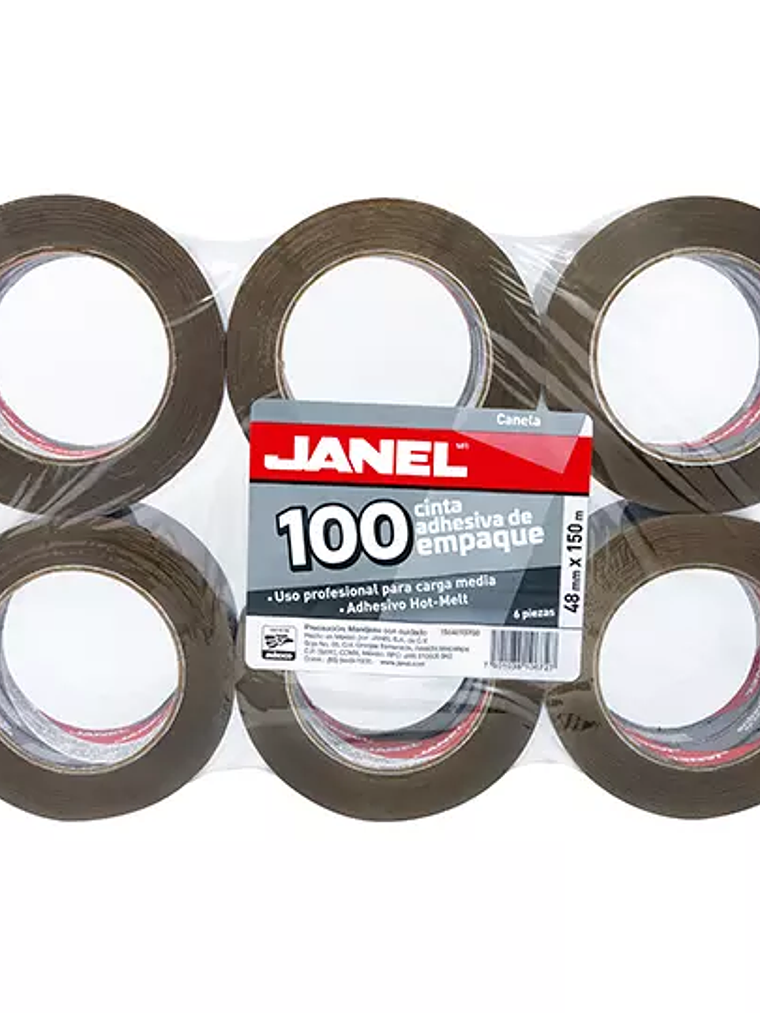 Cinta empaque línea 100 canela JANEL 48x 1