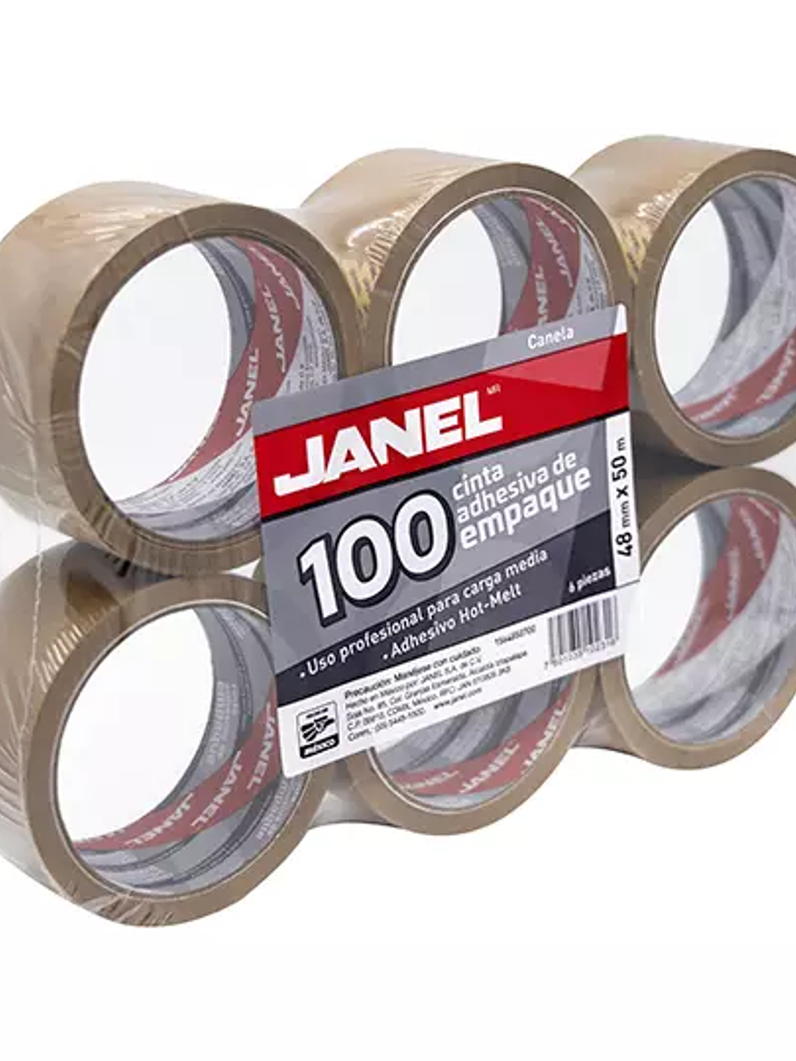 Cinta empaque línea 100 canela JANEL 48x 1