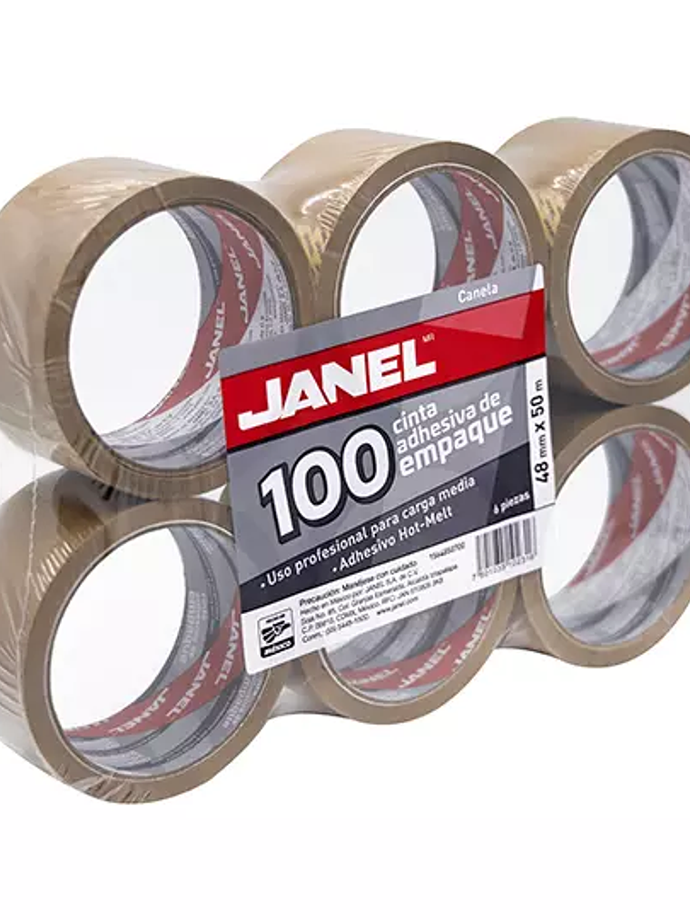 Cinta empaque línea 100 canela JANEL 48x 1