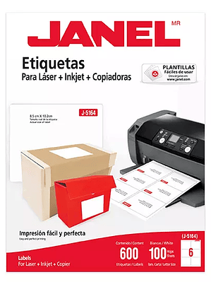 Etiqueta laser mod j-5164 blanca JANEL 8