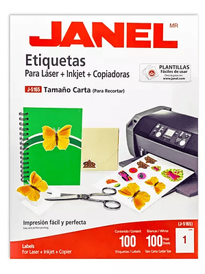 Etiqueta laser mod j-5165 blanca JANEL t