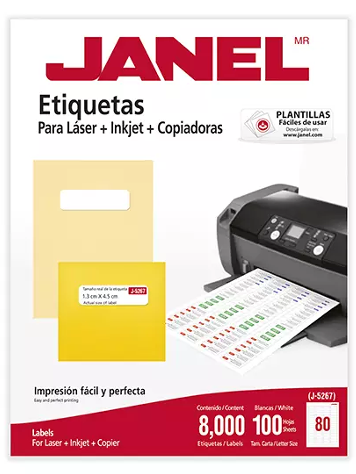 Etiqueta laser mod J-5267 blanca JANEL 1 1
