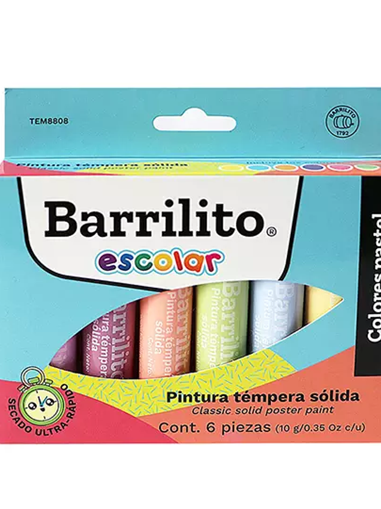 PINTURA TEMPERA SOLIDA BARRILITO COLORES 1