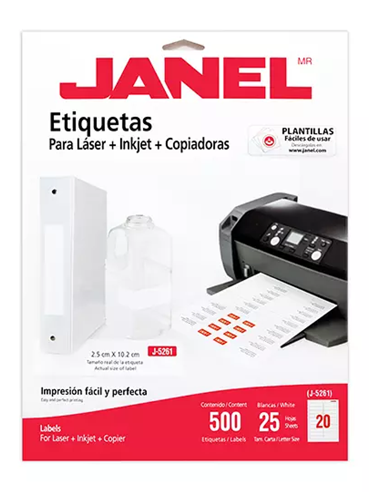 Etiqueta laser mod j-5261 blanca JANEL 2 1