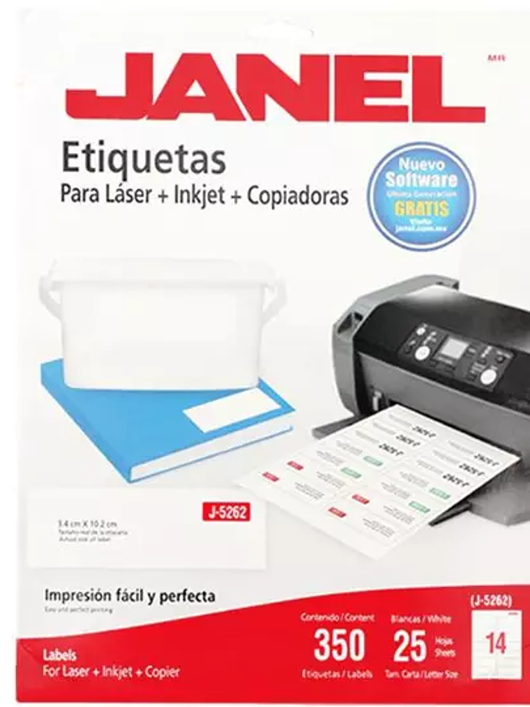 Etiqueta laser mod j-5262 blanca JANEL 3 1