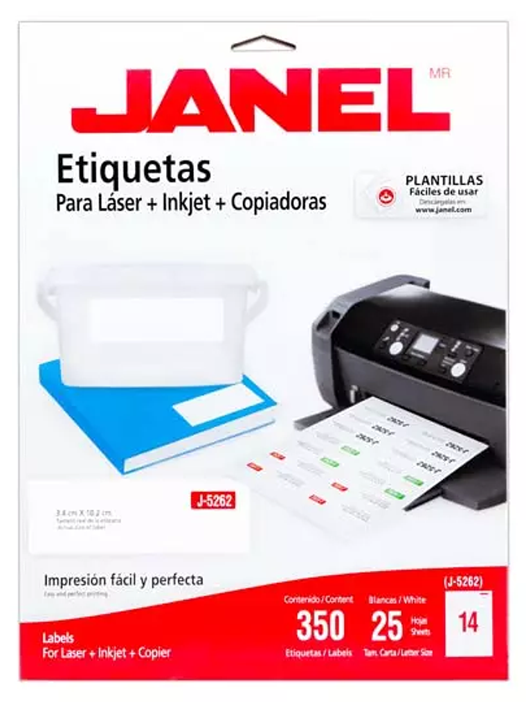 Etiqueta laser mod j-5262 blanca JANEL 3 1