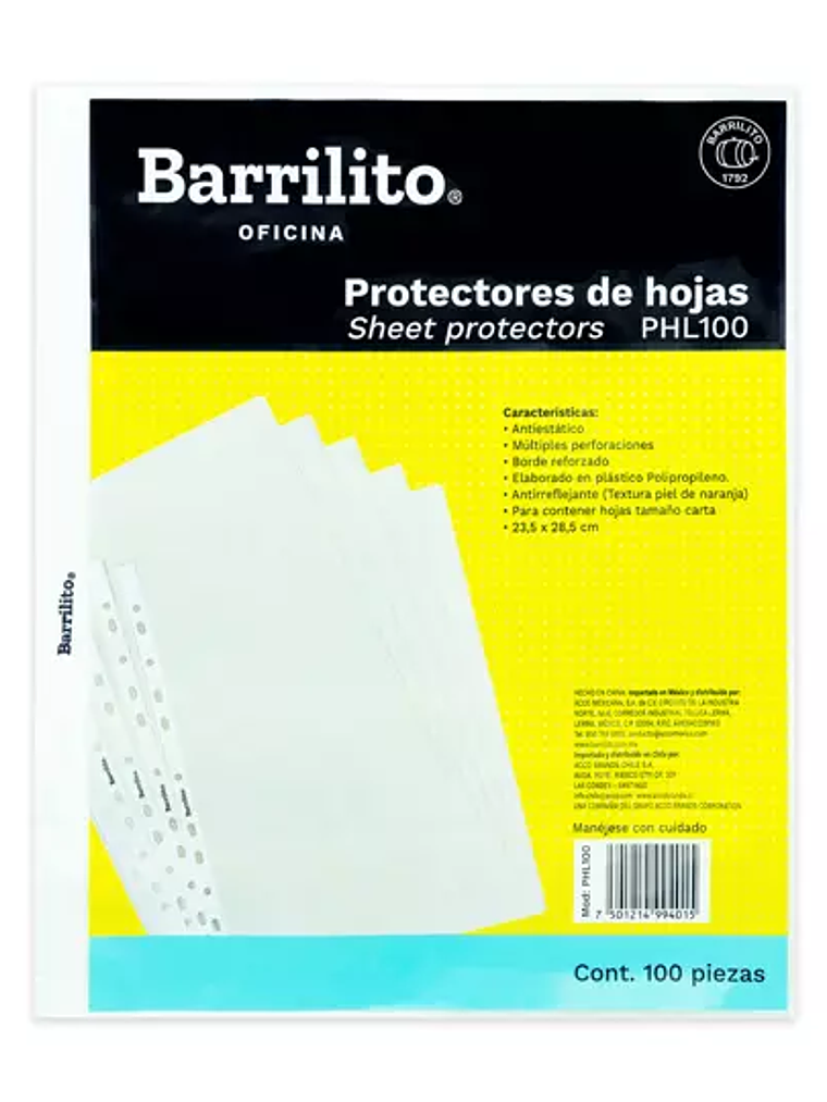 Protector de hojas  Barrilito tamaño car 1