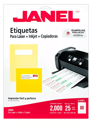 Etiqueta laser mod j-5267 blanca JANEL 1