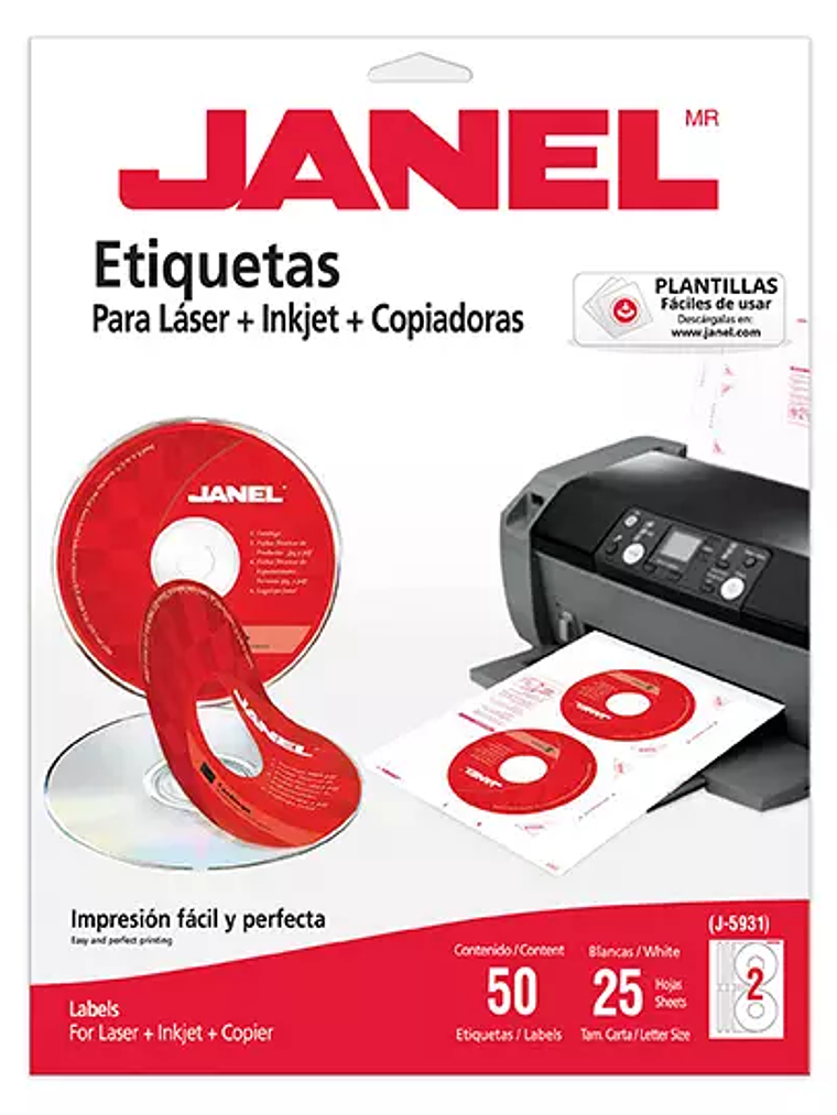 Etiqueta laser mod j-5931 blanca JANEL C 1