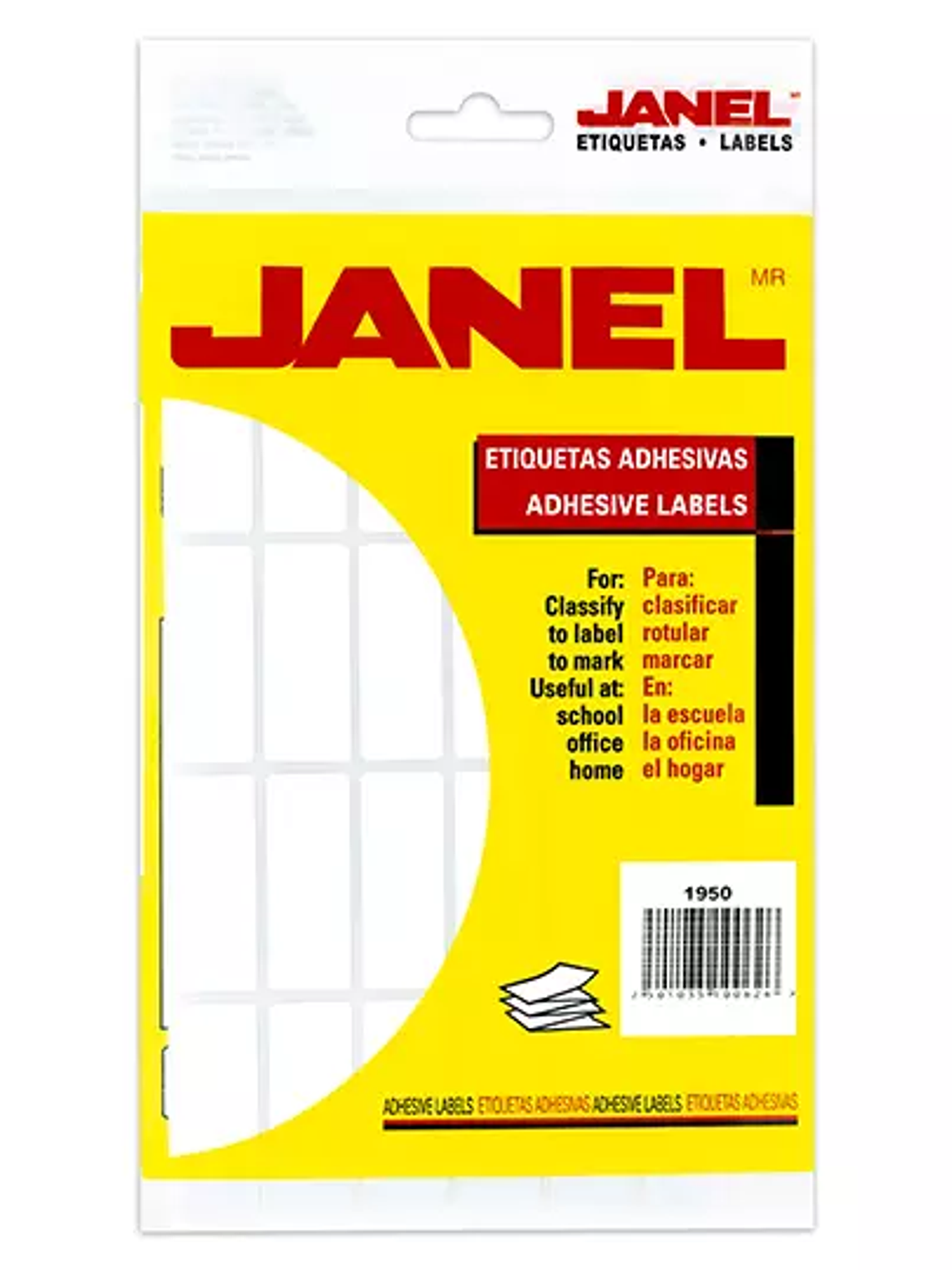 Etiqueta blanca JANEL clasica no. 15 con 1