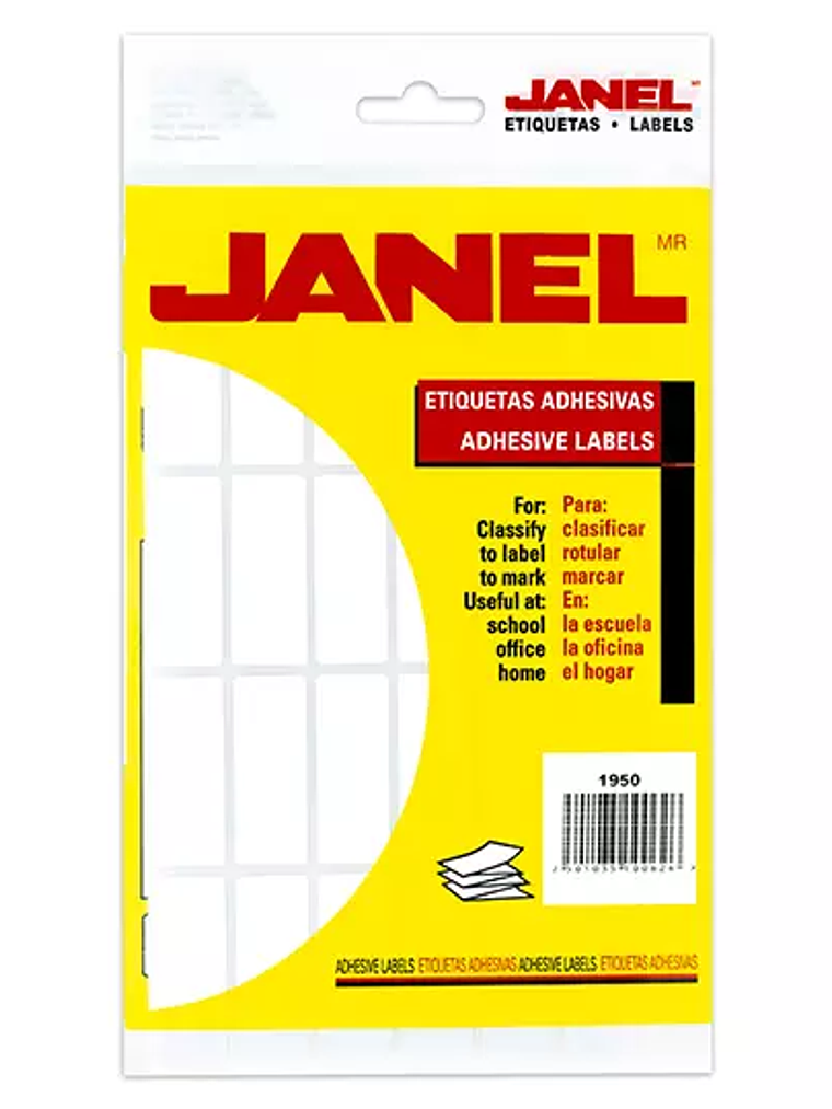 Etiqueta blanca JANEL clasica no. 15 con 1