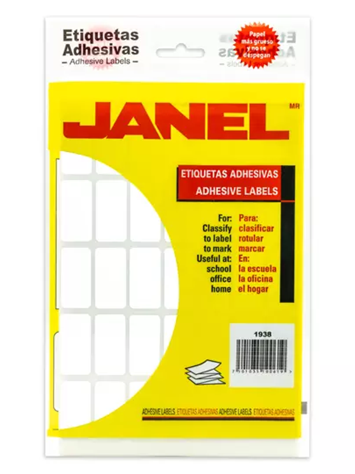 Etiqueta blanca JANEL clasica no. 23 con 1