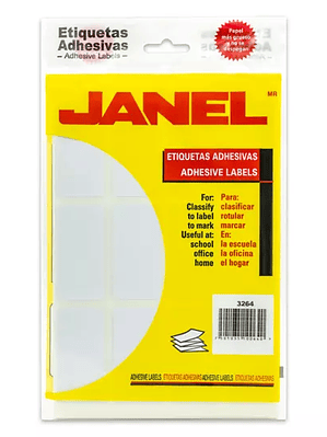 Etiqueta blanca JANEL clasica no. 24 con