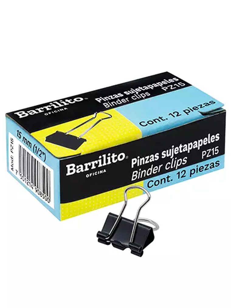 Sujetadocumentos 15 mm Barrilito capacid 1
