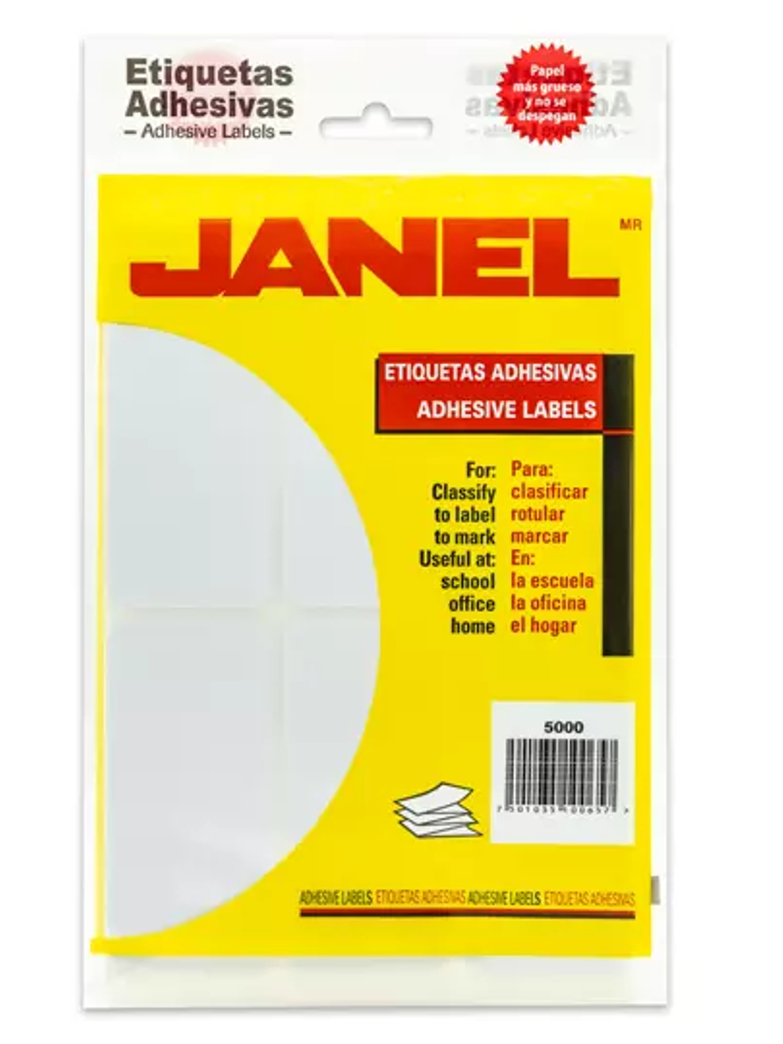Etiqueta blanca JANEL clasica no. 25 con 1