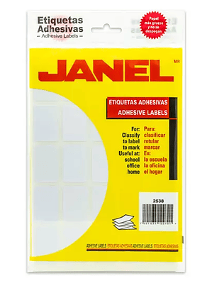Etiqueta blanca JANEL clasica no. 7 con