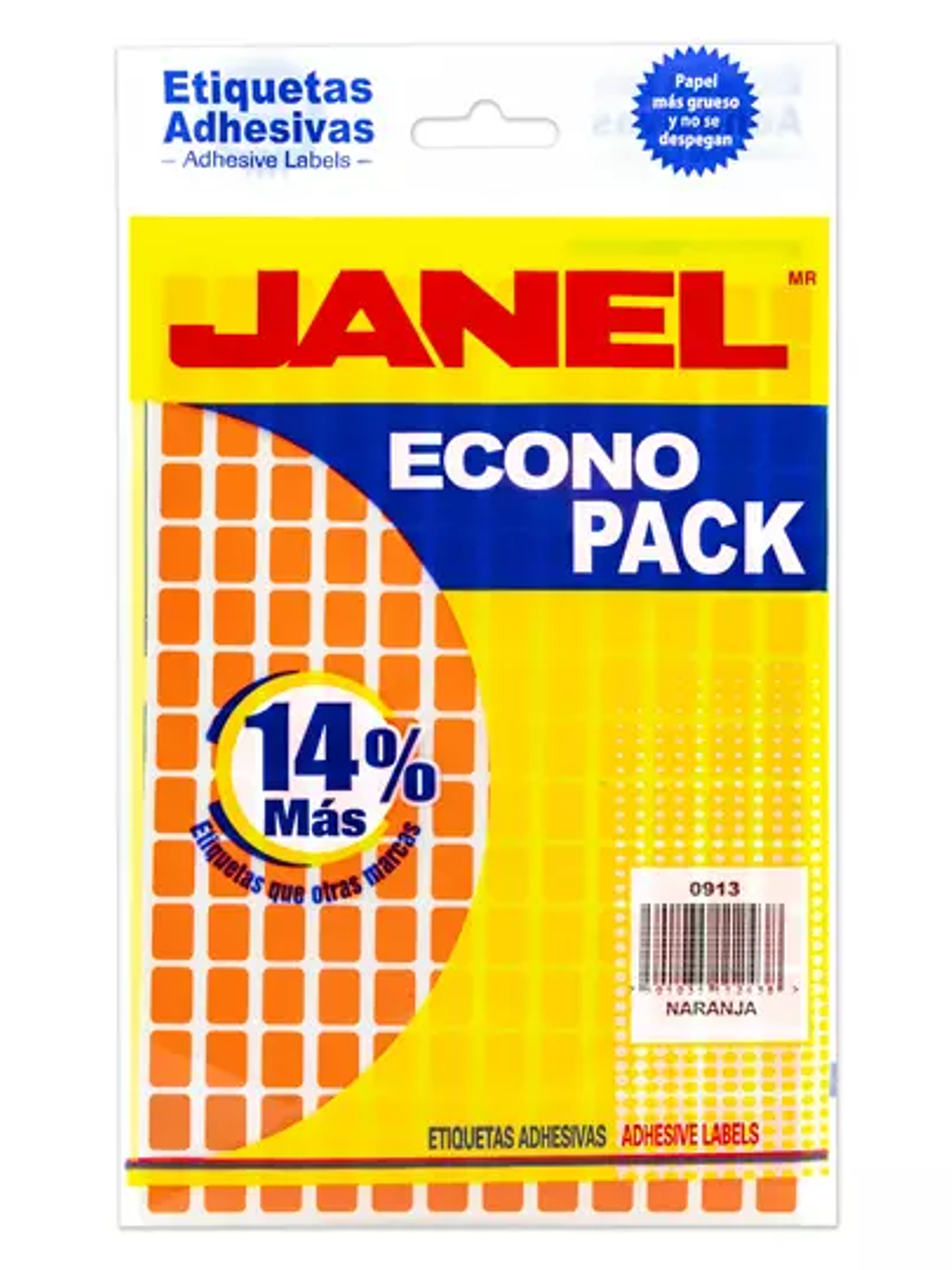 Etiqueta JANEL econopack no.1 naranja co 1