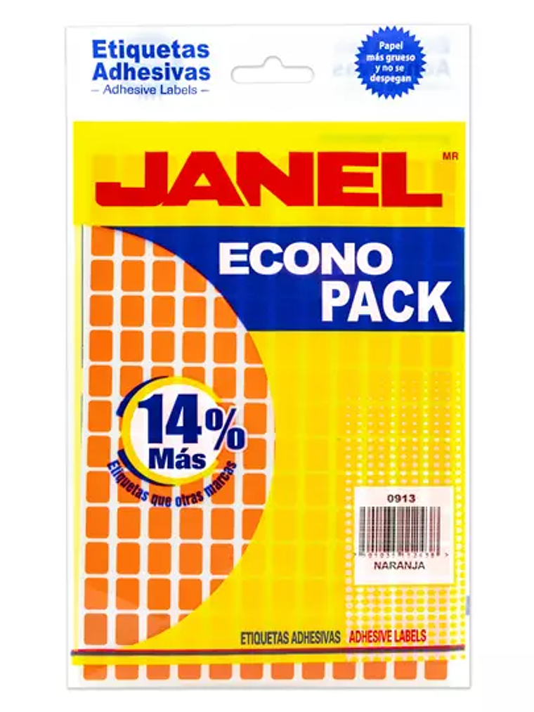 Etiqueta JANEL econopack no.1 naranja co 1