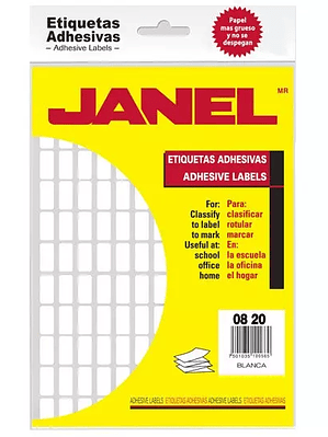 Etiqueta blanca JANEL clasica no. 4 con
