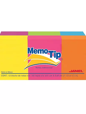 Notas Adhesivas Memo Tip neon 1.5x2 pulg