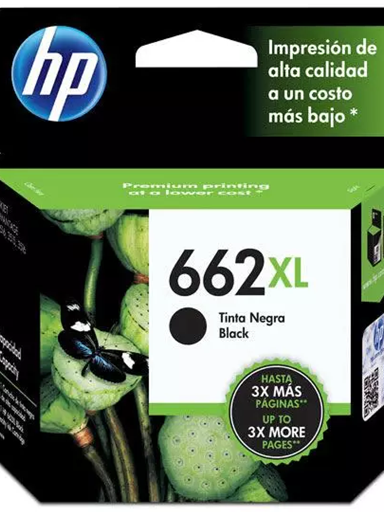 Cartucho de tinta negra HP 662xl 1