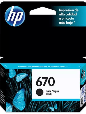 Cartucho de tinta negra HP 670