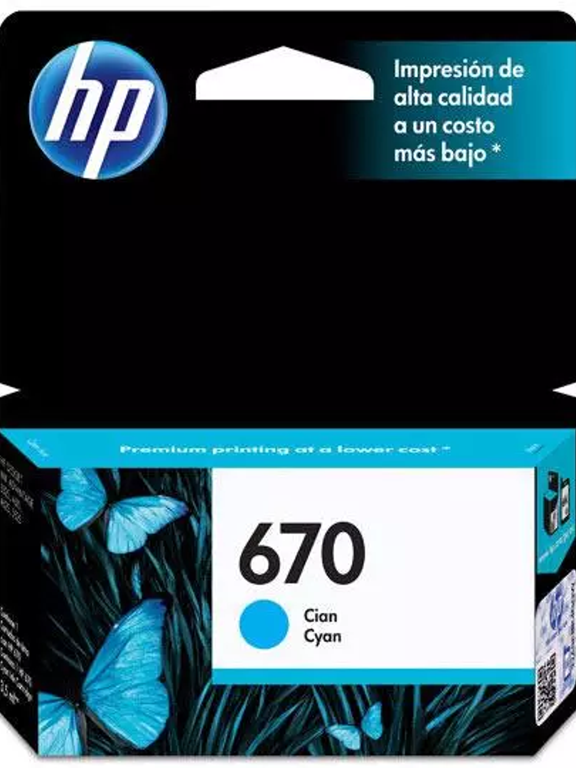 Cartucho de tinta cian HP 670 1