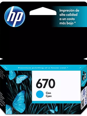 Cartucho de tinta cian HP 670