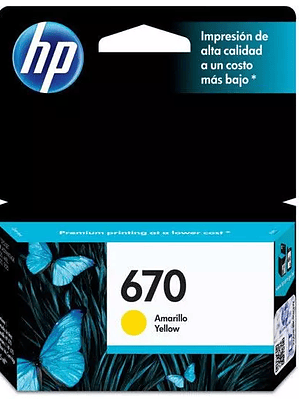 Cartucho de tinta amarilla HP 670