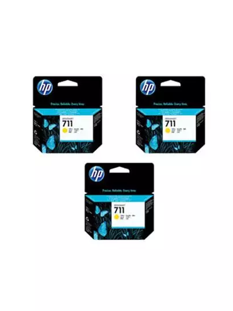Pack de 3 cartuchos de tinta HP 711 de 2 1