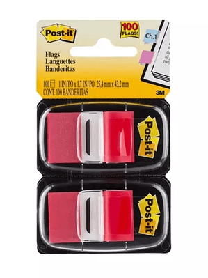 Banderitas adhesivas post-it 3m color ro