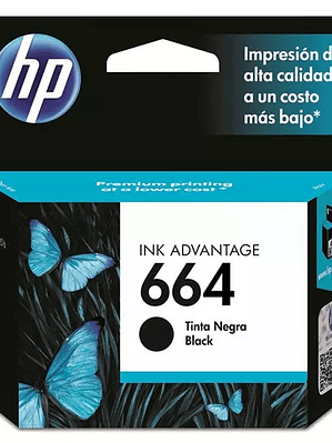 Cartucho de tinta negra HP 664 advantage
