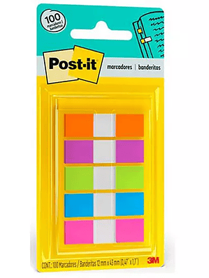 BANDERITAS ADHESIVAS  POST-IT NEÓN 5 BLO