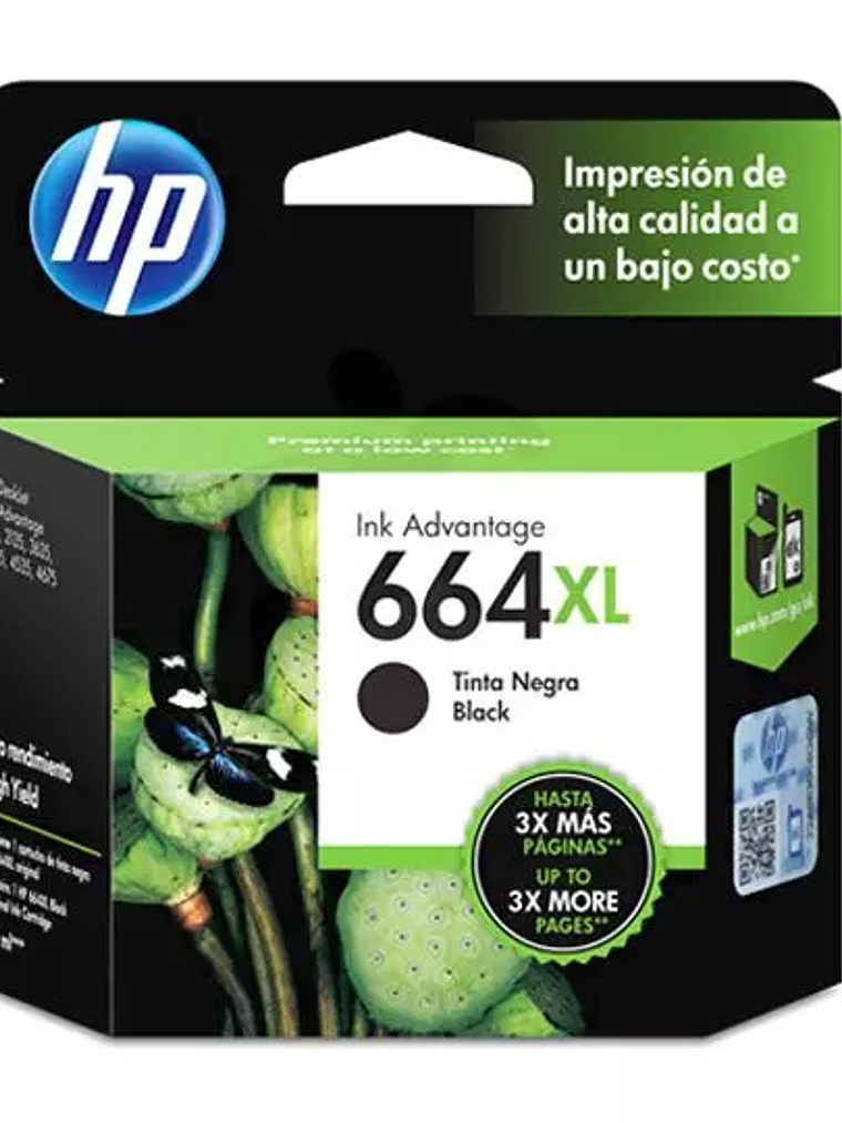 Cartucho de tinta negra HP 664xl 1