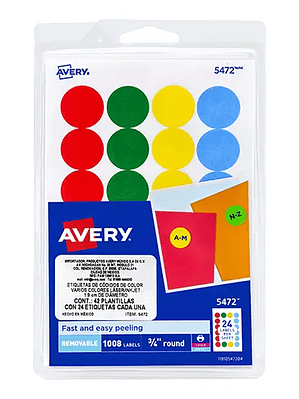 Etiqueta redonda removible AVERY tecnolo