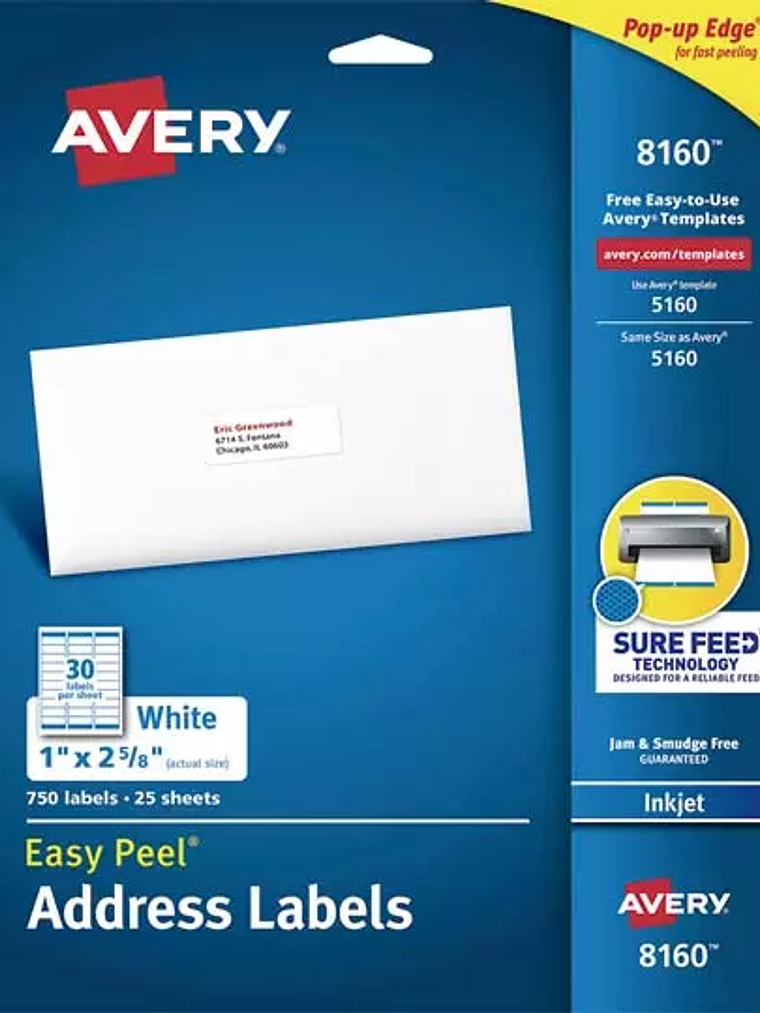 Etiqueta tecnología inkjet AVERY color b 1