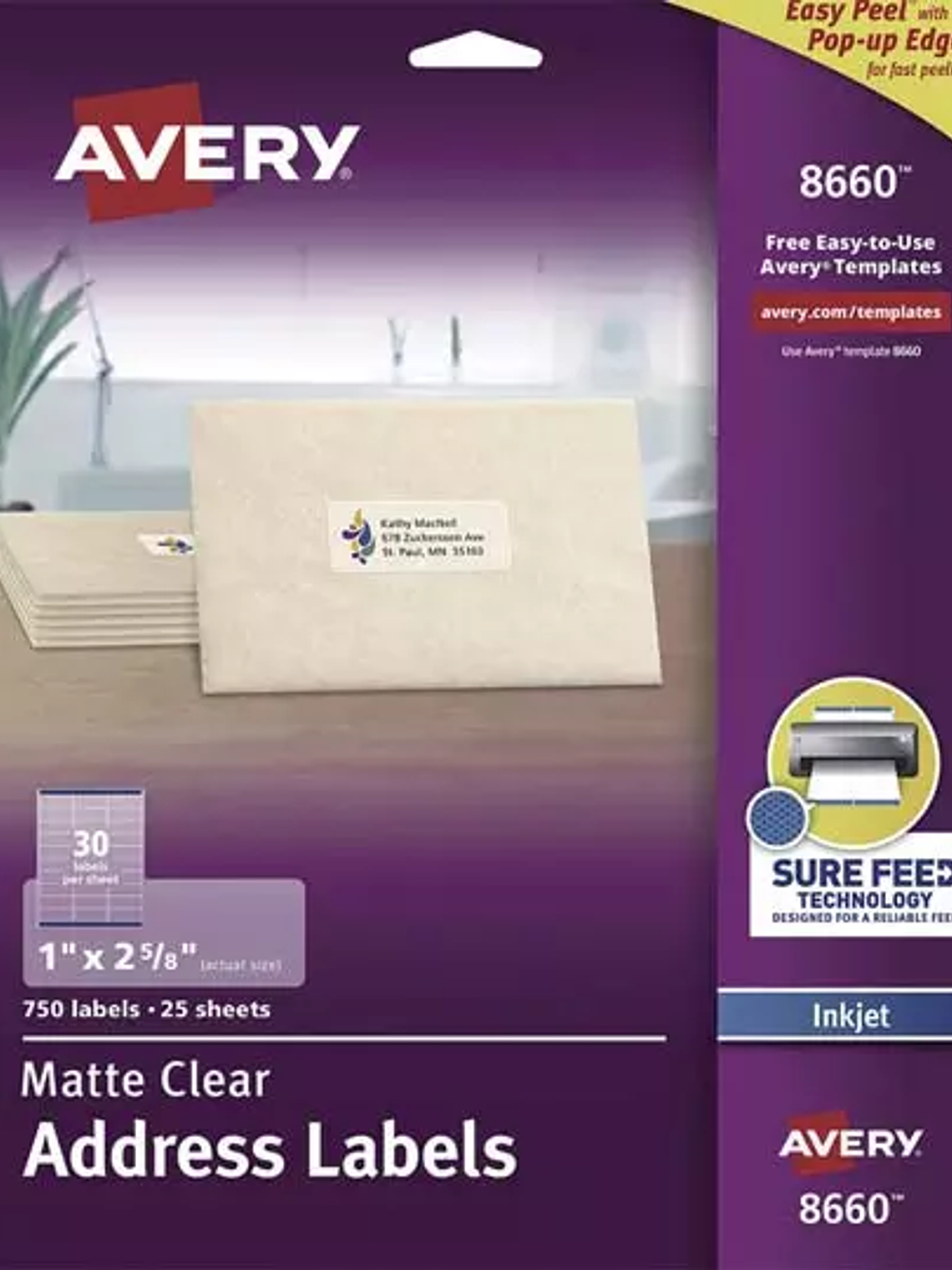 Etiqueta tecnología inkjet AVERY traslúc 1