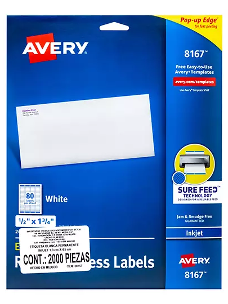 Etiqueta tecnología inkjet AVERY color b 1