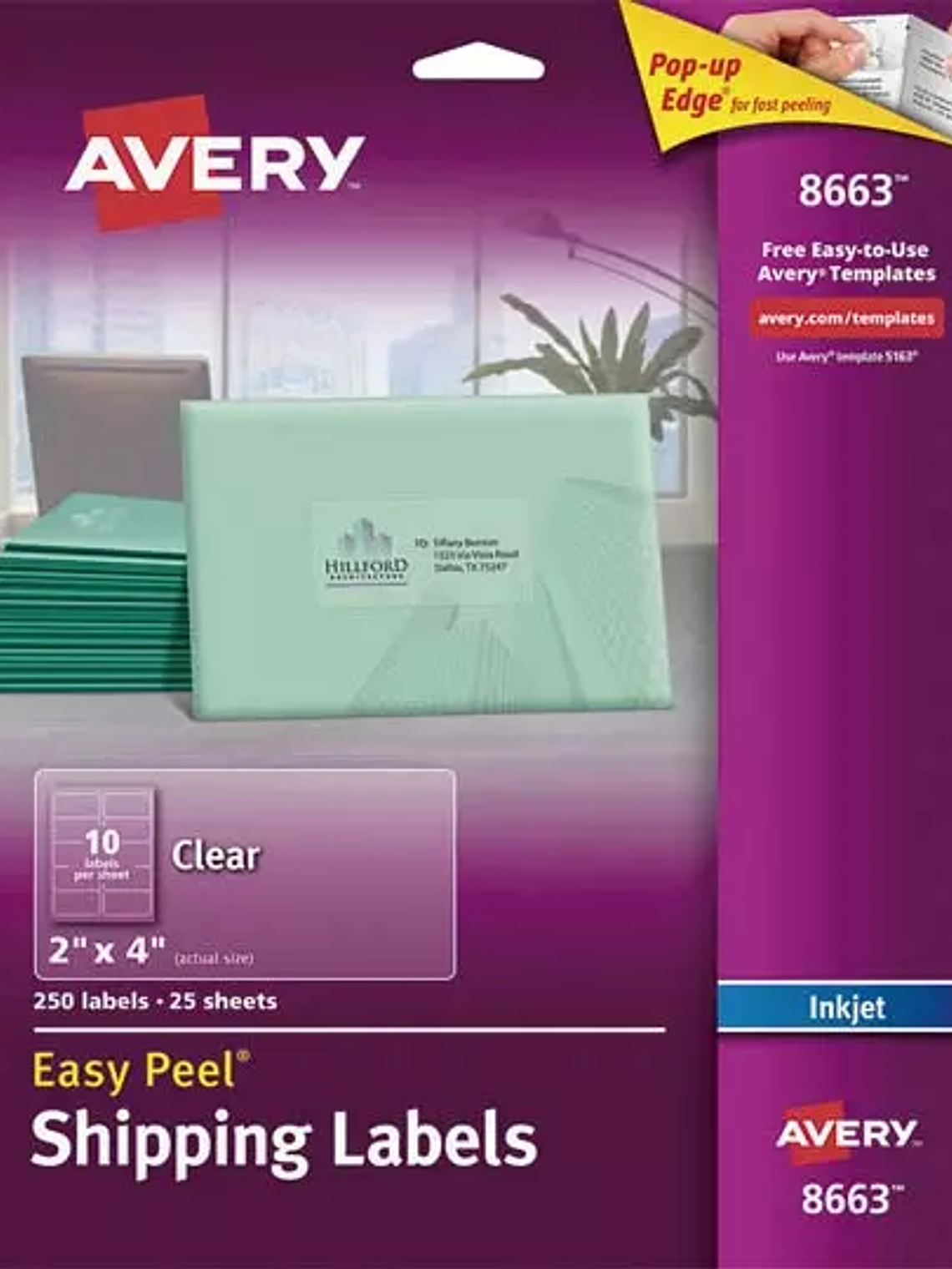 Etiqueta tecnología inkjet AVERY traslúc 1