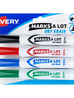 Marcador para pizarrón AVERY con 4 pieza