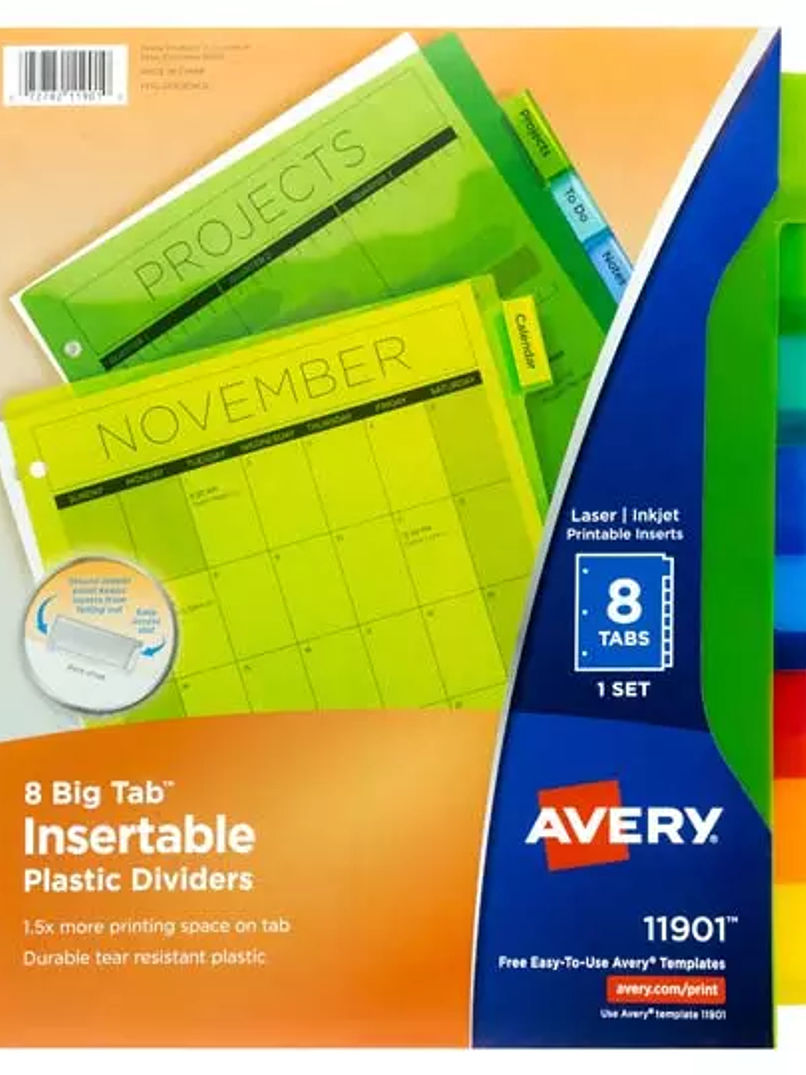 Separador plástico carta 8 divisiones AV 1