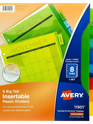 Separador plástico carta 8 divisiones AV