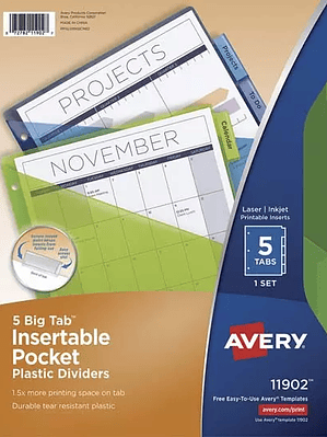 Separador plástico carta 5 divisiones AV