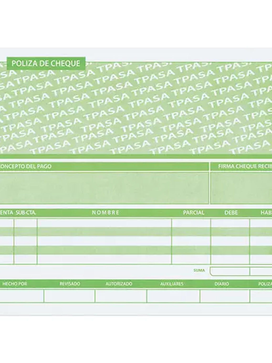 Póliza de cheque Pinos Altos 1/2 oficio 1