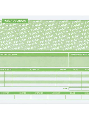 Póliza de cheque Pinos Altos 1/2 oficio